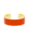 Bracelet manchette Émail orange finition dorée