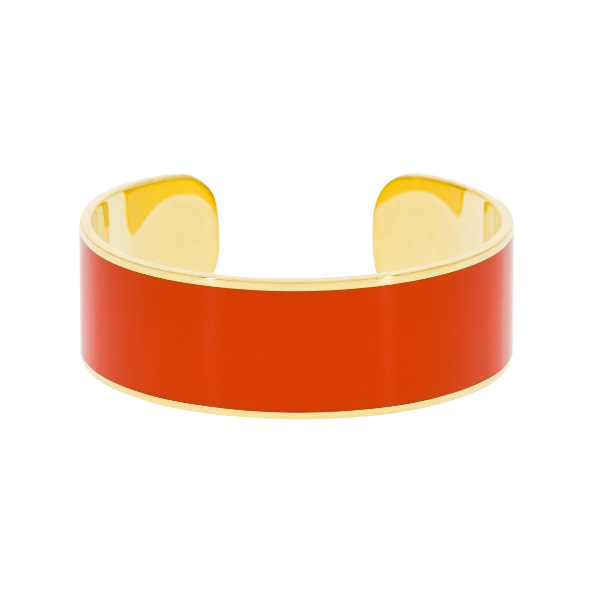 Bracelet manchette "OSLO" Émail orange finition dorée