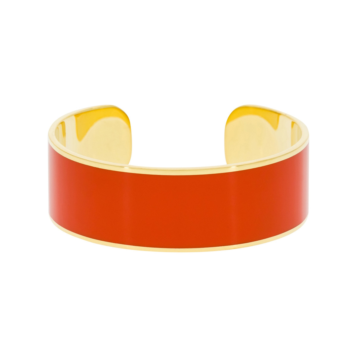 Bracelet manchette Émail orange finition dorée Bracelet Manchette TEATRALIS émail orange finition dorée
