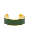 Bracelet Manchette Émail vert "Oslo" finition dorée