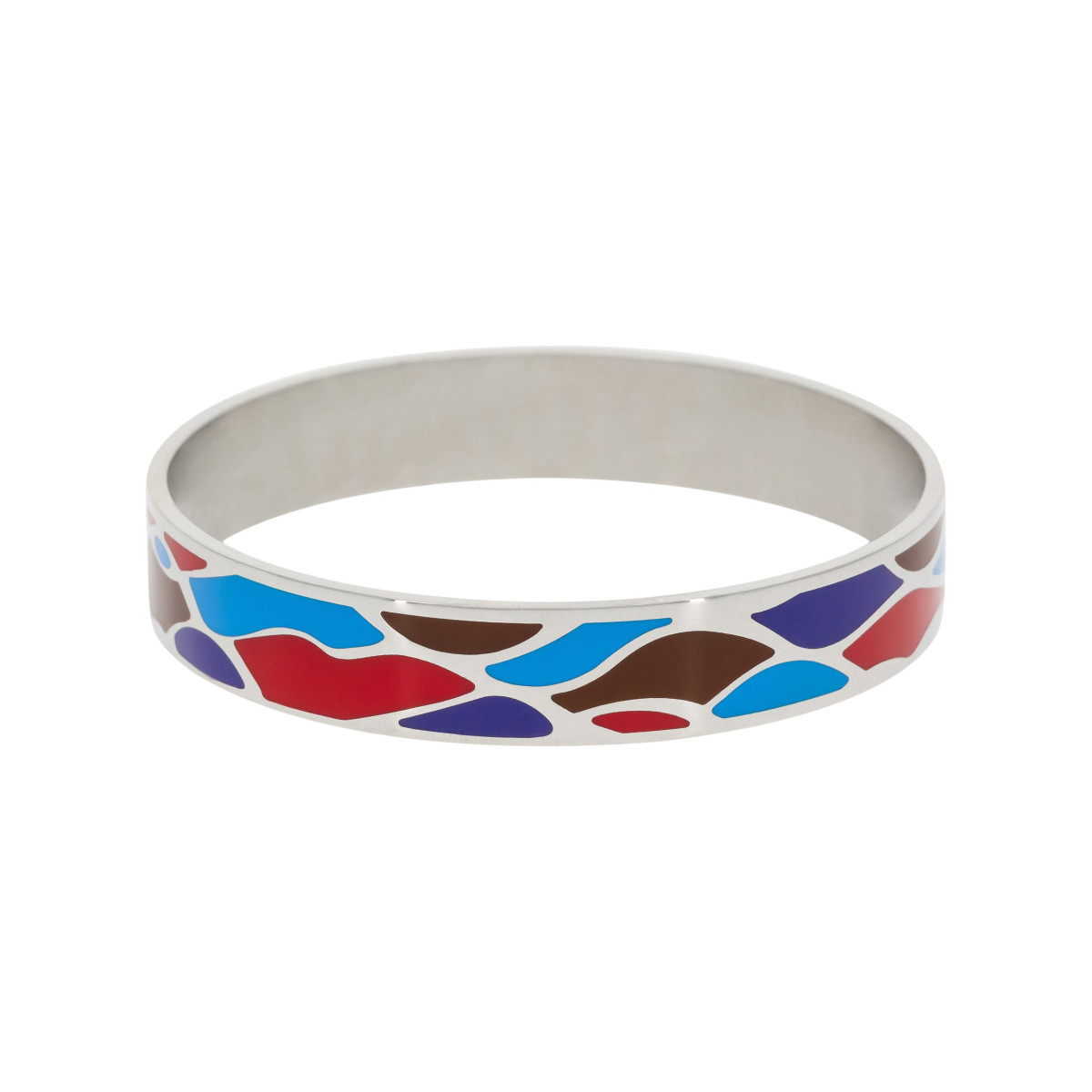 Bracelet jonc "BUDAPEST" Émail mullticolore finition argentée Bracelet Jonc AQUARELLA émail multicolore Acier