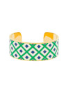 Bracelet manchette NAIROBI Émail multicolore bleu finition dorée