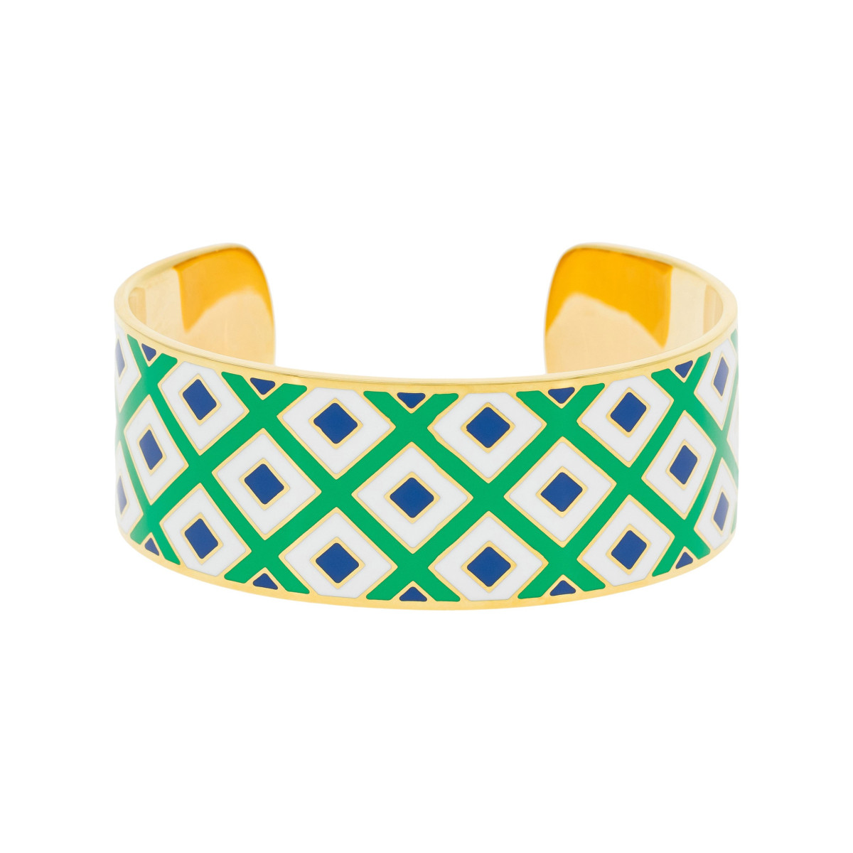 Bracelet manchette NAIROBI Émail multicolore bleu finition dorée Bracelet Manchette FRAMMENTA émail multicolore finition dorée