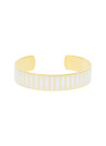 Bracelet jonc ouvert "PALMA'' Émail blanc finition dorée