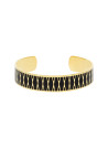 Bracelet jonc ouvert Émail noir finition dorée