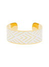 Bracelet manchette "MEXICO" Émail blanc finition dorée