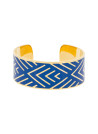 Bracelet manchette Émail bleu finition dorée