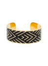 Bracelet manchette Émail noir finition dorée