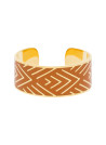 Bracelet manchette Émail orange finition dorée