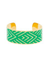 Bracelet Manchette Femme Émail vert "Mexico" finition dorée