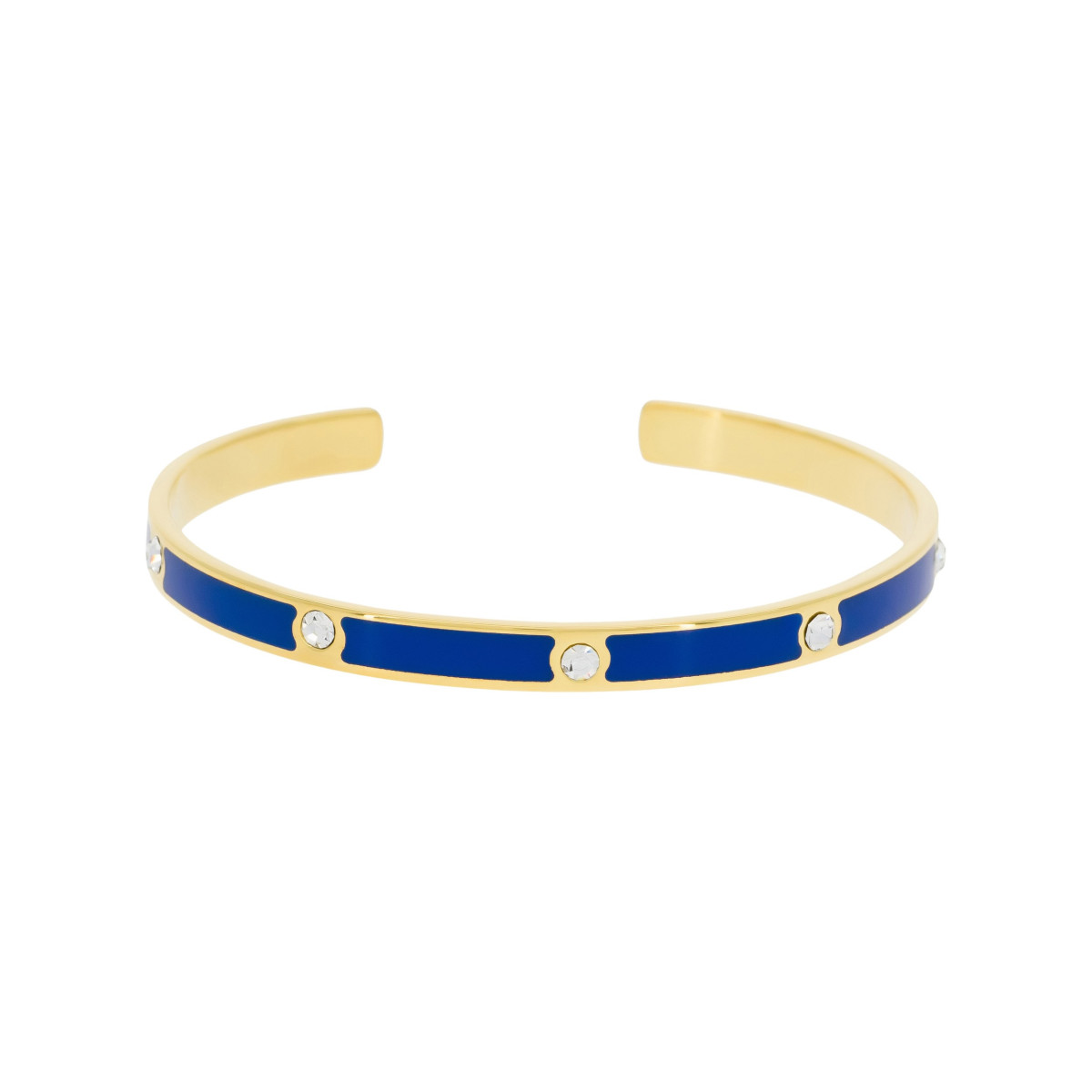Bracelet Jonc CHOREA émail bleu finition dorée