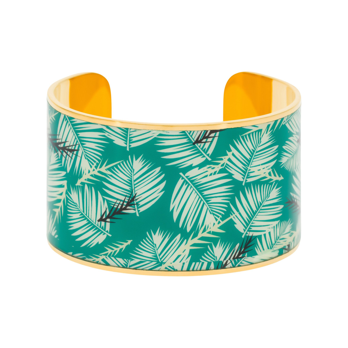 Bracelet Manchette PROSAEA émail multicolore finition dorée