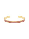 Bracelet jonc ouvert "LOUXOR" Émail pailleté Rose finition dorée