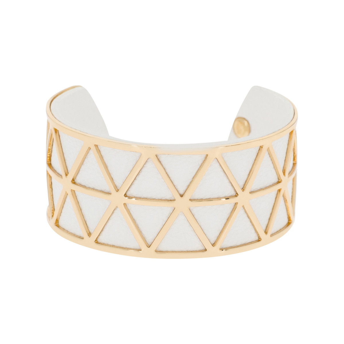 Bracelet Manchette LYRIS blanc finition dorée