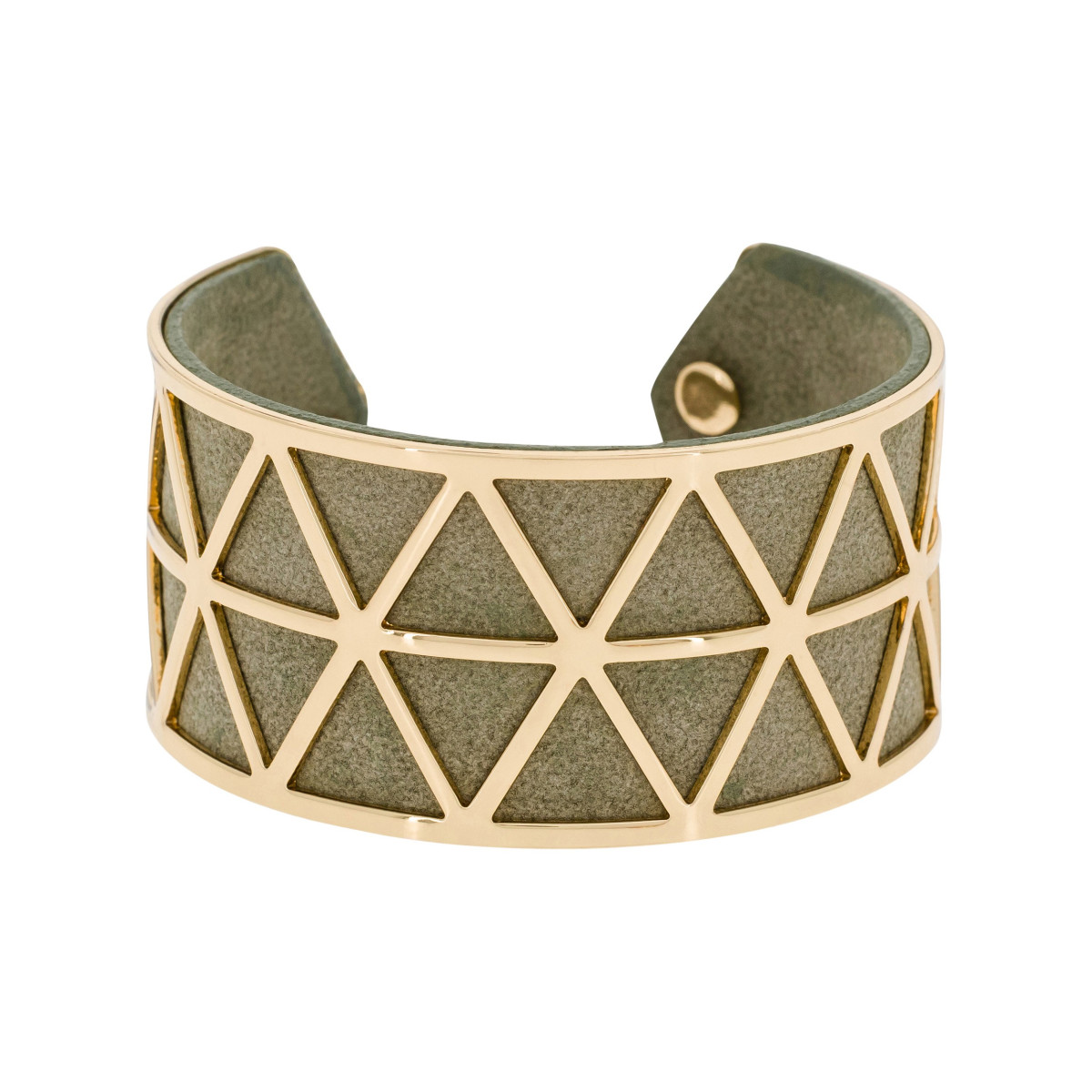Bracelet Manchette CADENCIA gris finition dorée