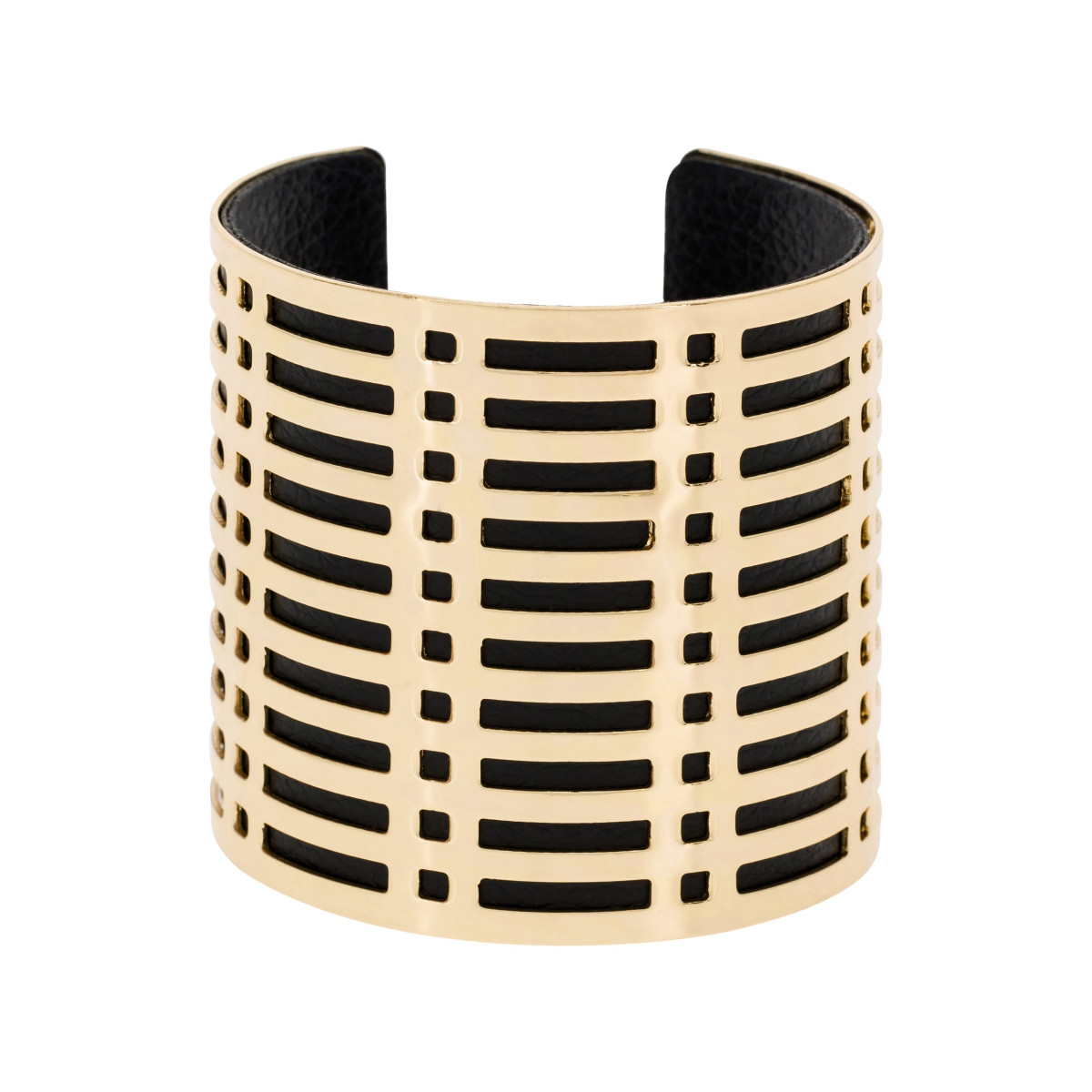 Bracelet Manchette BALLADEA noir finition dorée