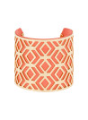 Bracelet Manchette Honolulu finition dorée et simili cuir rose