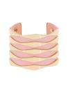 Bracelet Manchette Florence finition dorée et simili cuir rose