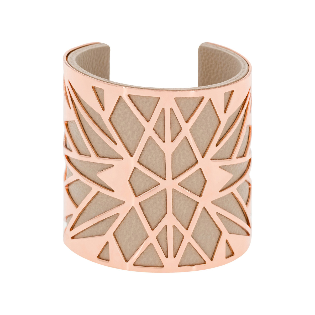 Bracelet Manchette ROMANZIS beige finition rosée