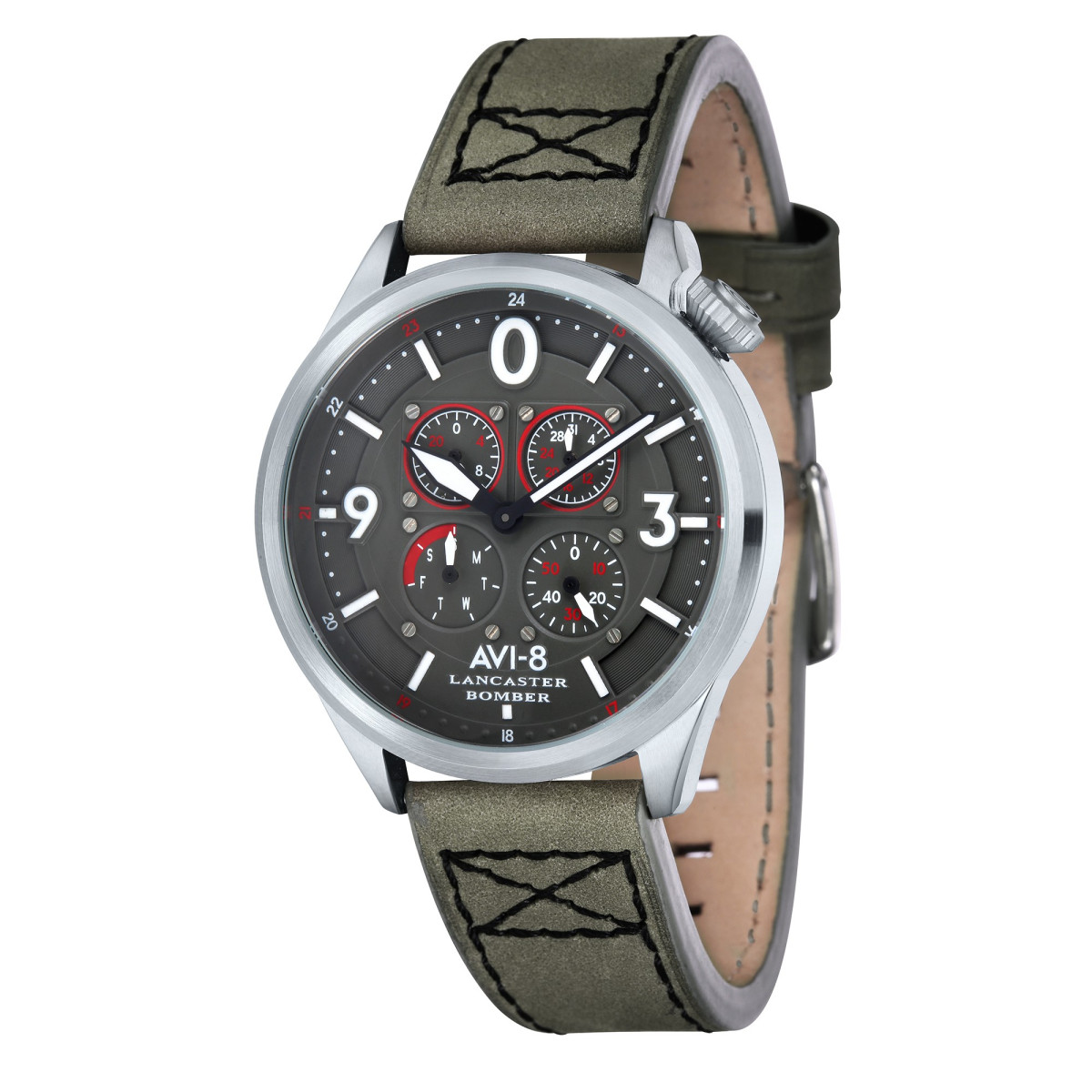 AVI-8 Lancaster Bomber bracelet vert Montre AVI-8 Lancaster Bomber Quartz - AV-4050-03