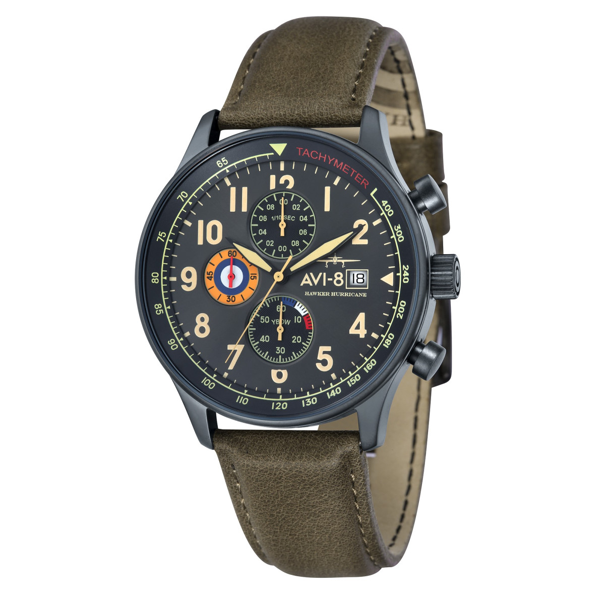 Montre Homme Avi-8 Hawker Hurricane Mouvement Quartz Japonais chronographe avec date Montre AVI-8 HAWKER HURRICANE Quartz Chronograph - AV-4011-0E