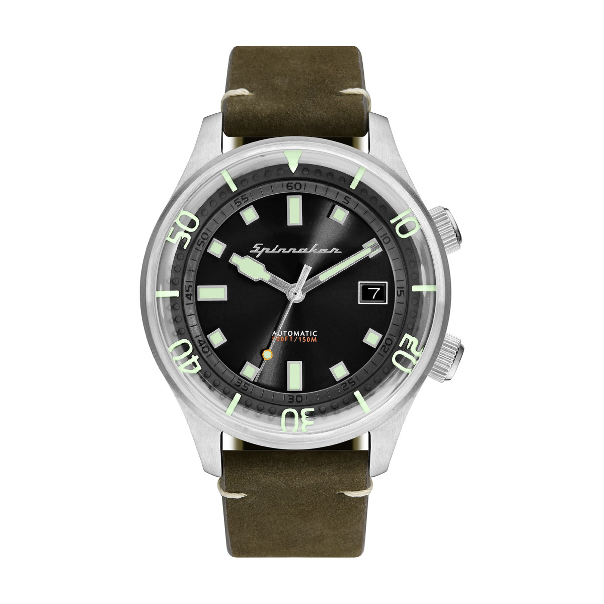 Montre Spinnaker Bradner Mouvement Automatique Japonais cuir véritable cousu à la main Montre Spinnaker BRADNER Automatique - Cadran Noir - SP-5057-02