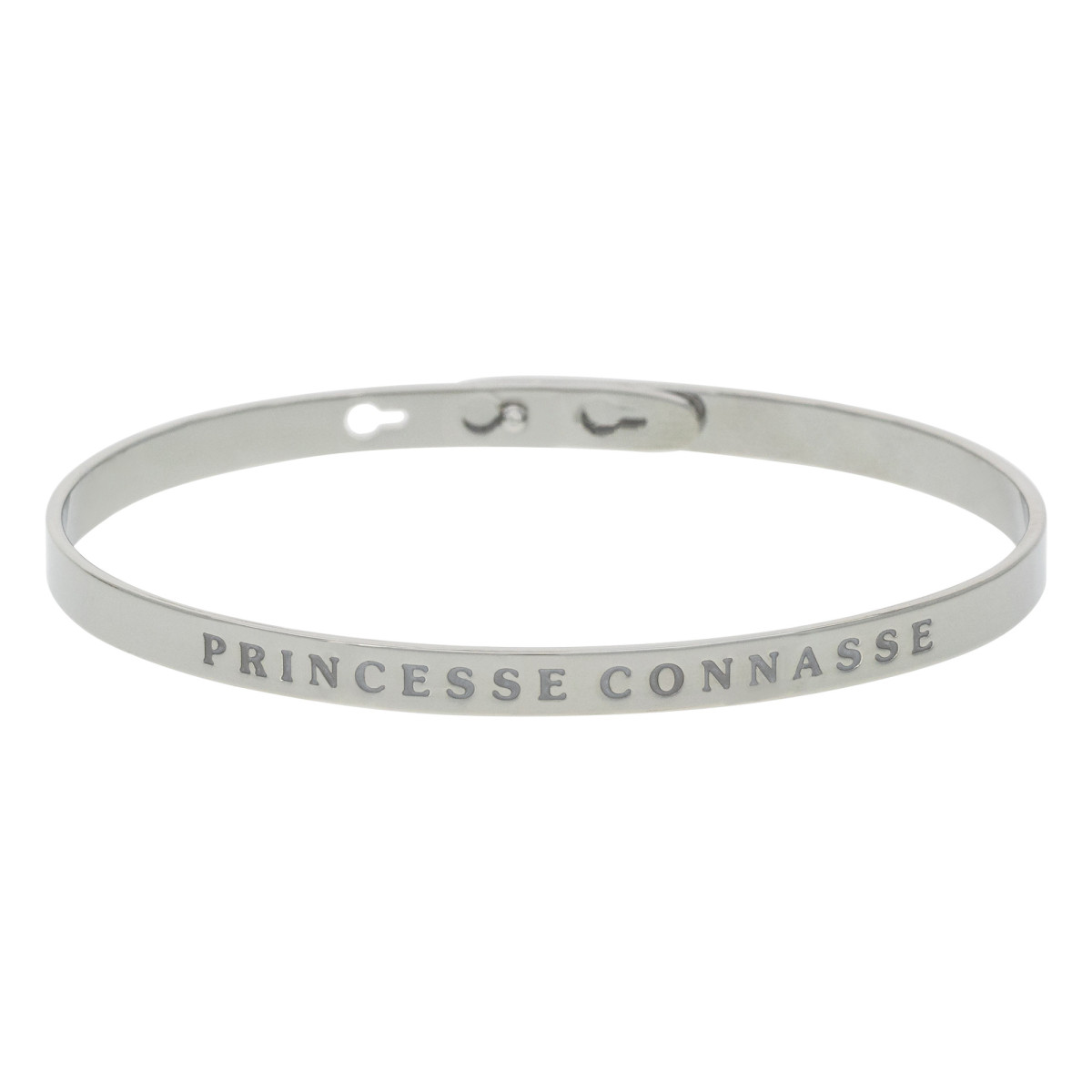 Bracelet Jonc à message Laiton "PRINCESSE CONNASSE" Bracelet à message "Princesse Connasse" Laiton argenté