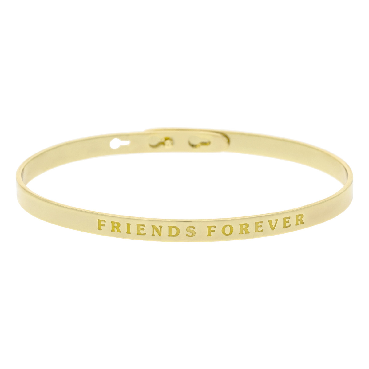 "FRIENDS FOREVER" bracelet jonc doré à message