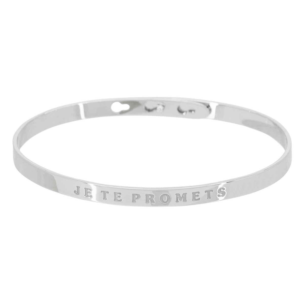 Bracelet Jonc à message Laiton "JE TE PROMETS" "JE TE PROMETS" bracelet jonc argenté à message