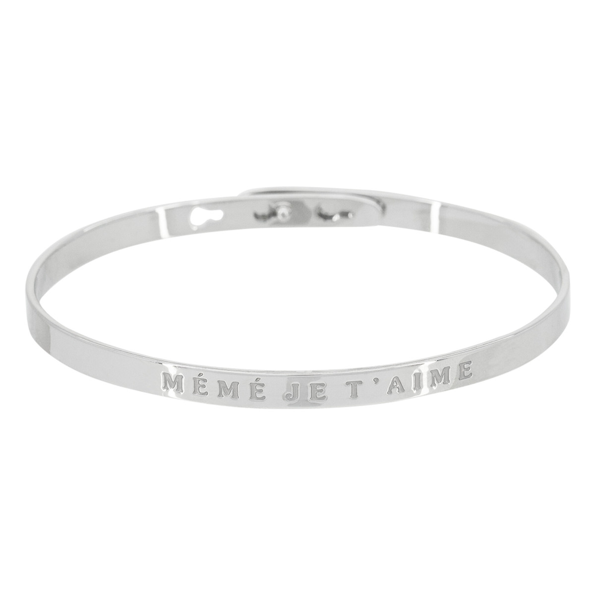 Bracelet Jonc à message Laiton "MÉMÉ JE T'AIME" "MÉMÉ JE T'AIME" bracelet jonc argenté à message