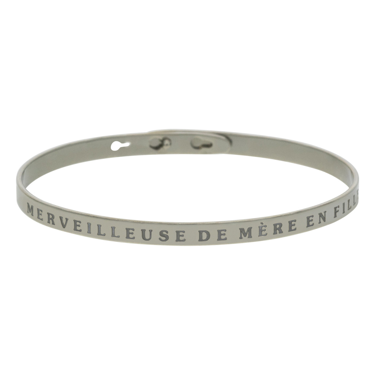 Bracelet à message "Merveilleuse de Mère en Fille" Laiton argenté