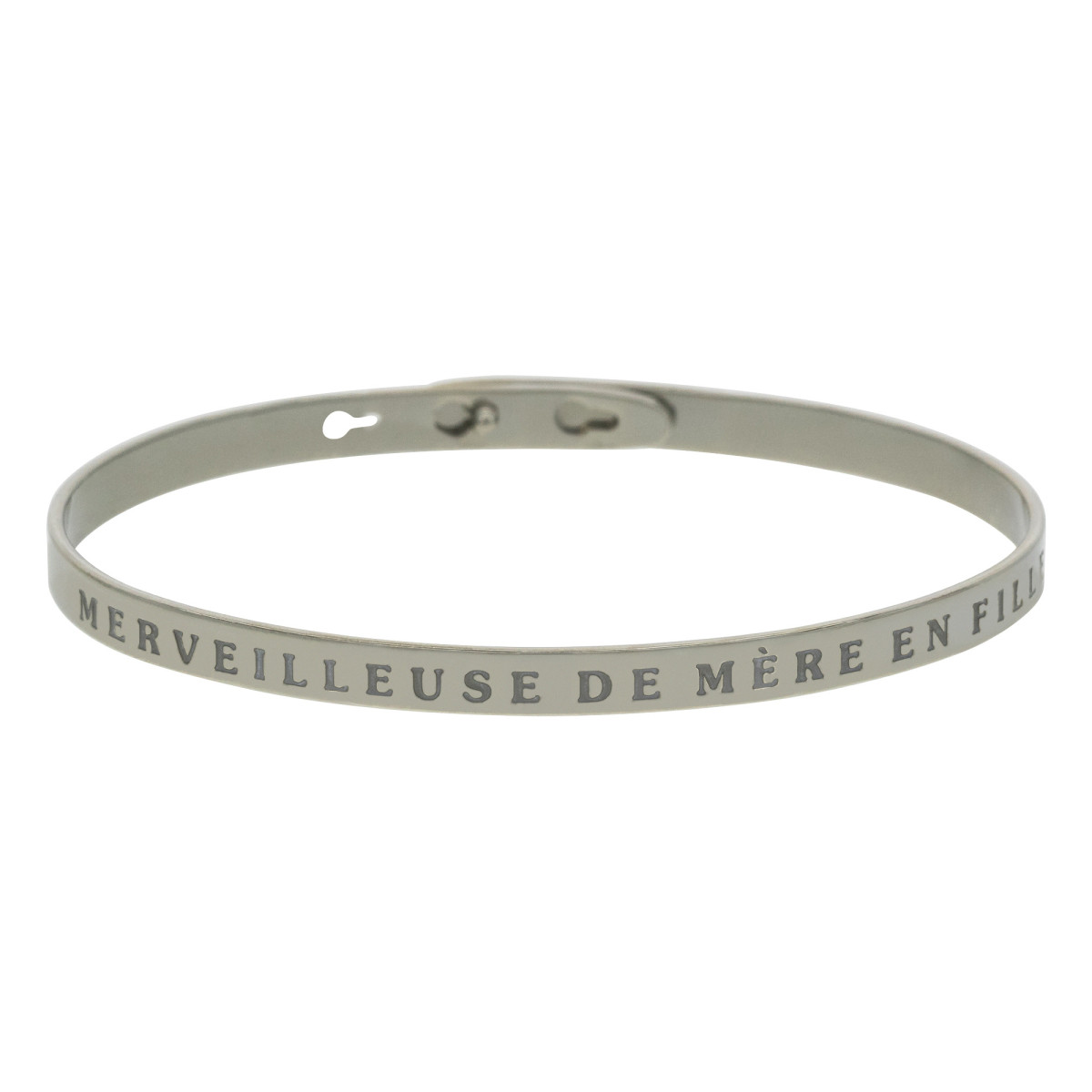 "MERVEILLEUSE DE MÈRE EN FILLE" bracelet jonc argenté à message