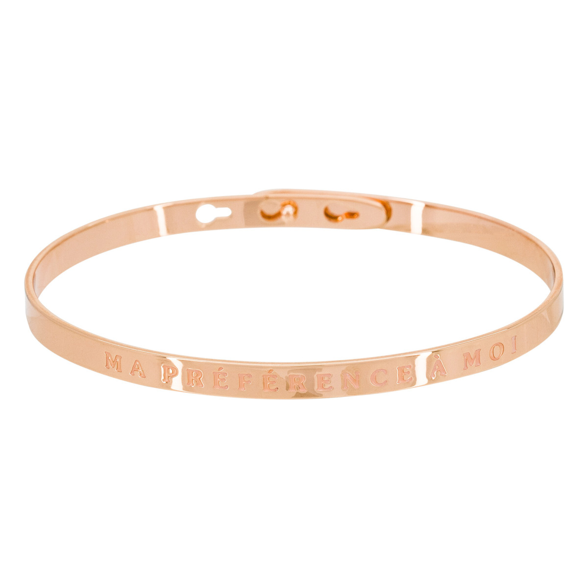 "MA PRÉFÉRENCE À MOI" Jonc rosé bracelet à message