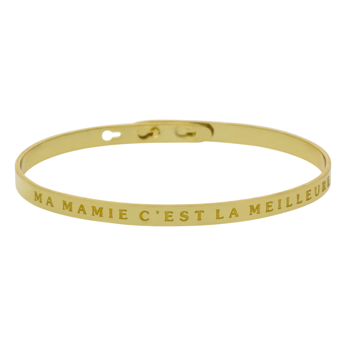 Bracelet Jonc à message Laiton doré "MA MAMIE C'EST LA MEILLEURE" Bracelet à message "Ma Mamie c'est La Meilleure" Laiton doré