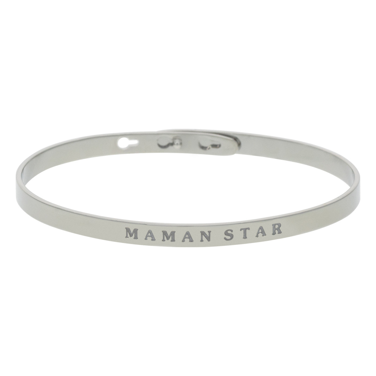 "MAMAN STAR" Jonc argenté bracelet à message
