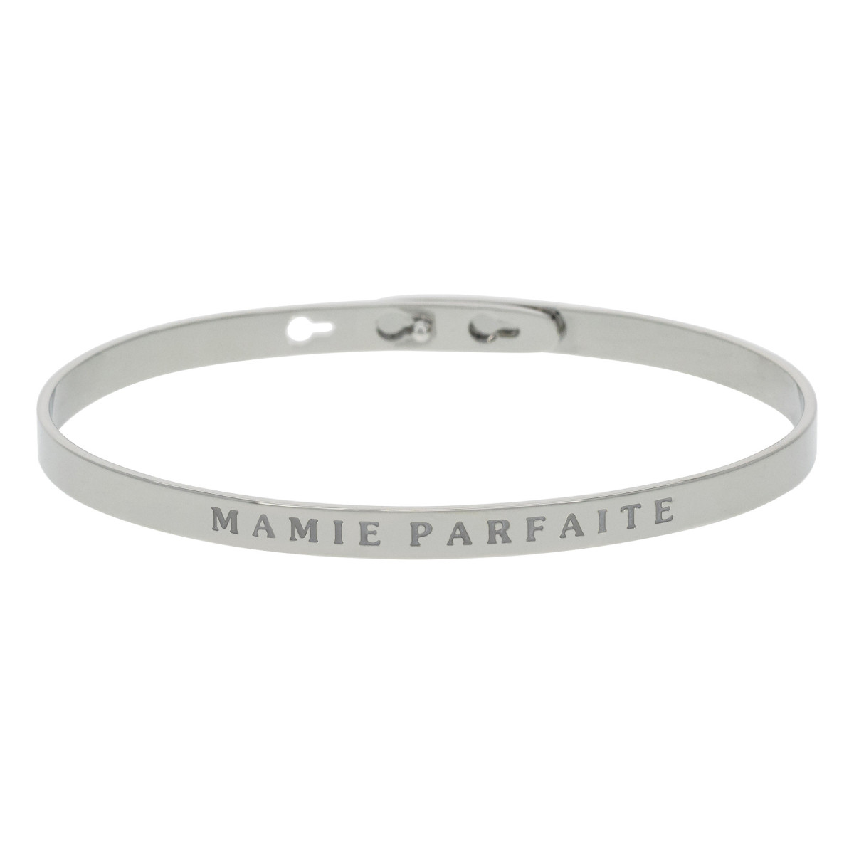 "MAMIE PARFAITE" bracelet jonc argenté à message