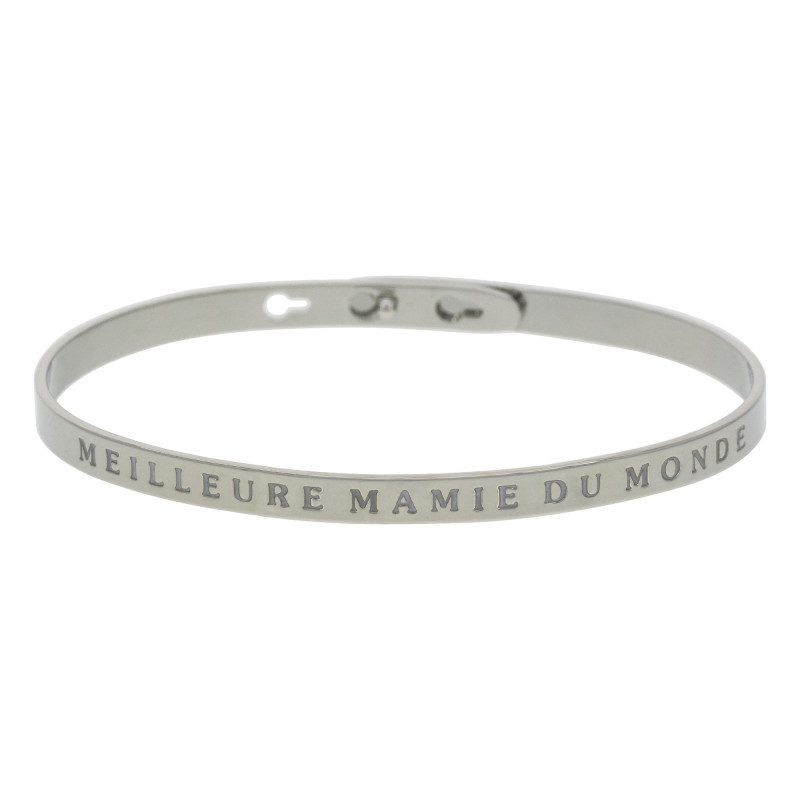 Bracelet Jonc à message Laiton "MEILLEURE MAMIE DU MONDE" Bracelet Jonc à message Laiton "MEILLEURE MAMIE DU MONDE"