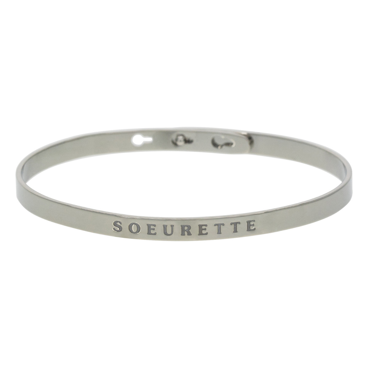 Bracelet Jonc à message Laiton "SOEURETTE" Bracelet à message "Soeurette" Laiton argenté