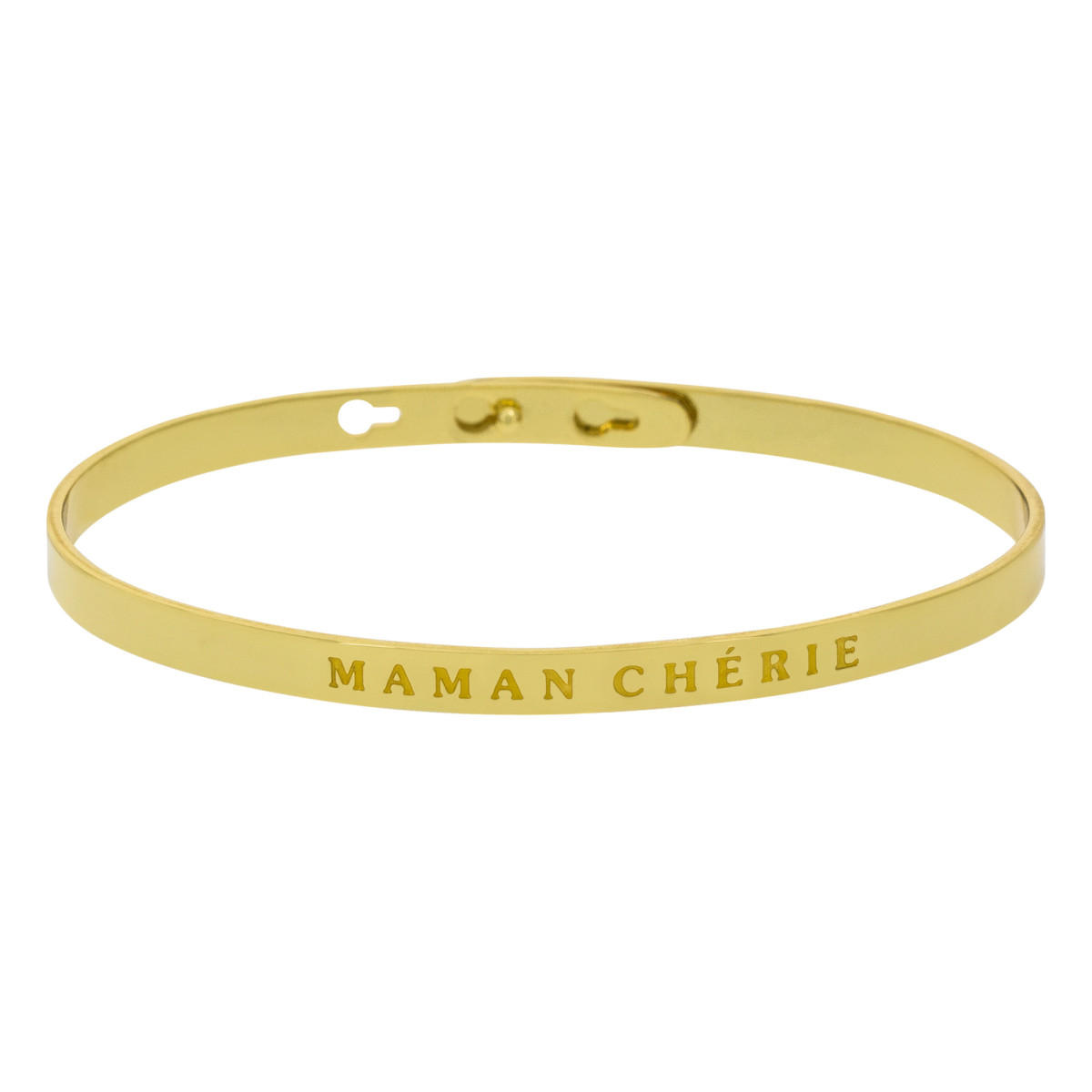 Bracelet Jonc à message Laiton doré "MAMAN CHÉRIE" "MAMAN CHÉRIE" bracelet jonc doré à message