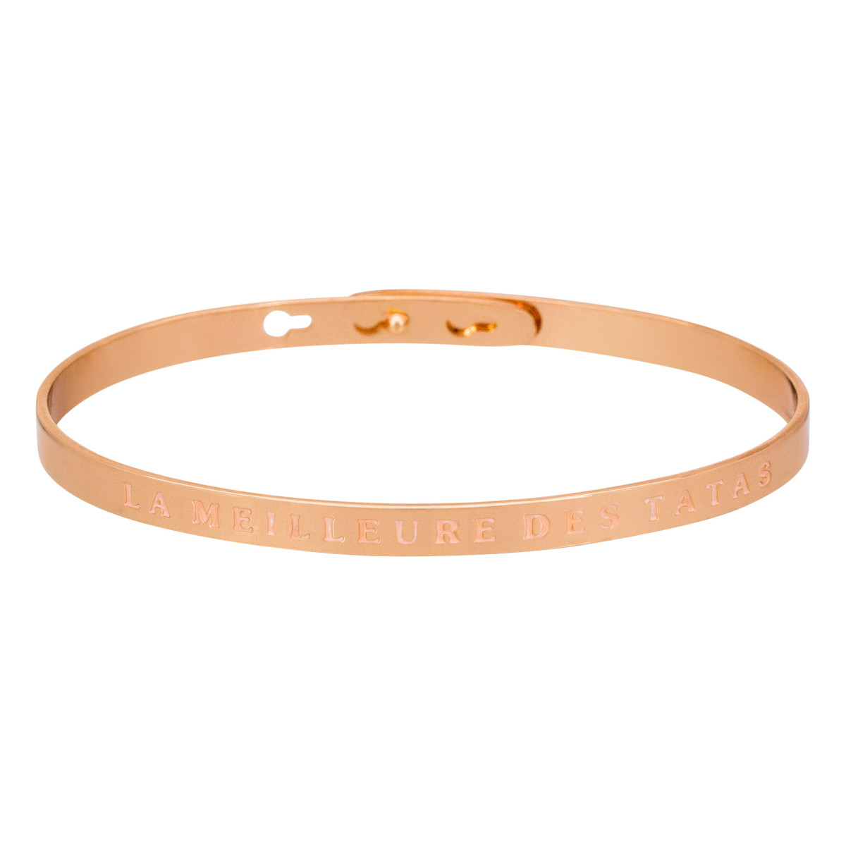Bracelet Jonc à message Laiton rosé "LA MEILLEURE DES TATAS" Bracelet à message "La Meilleure des Tatas" Laiton rosé