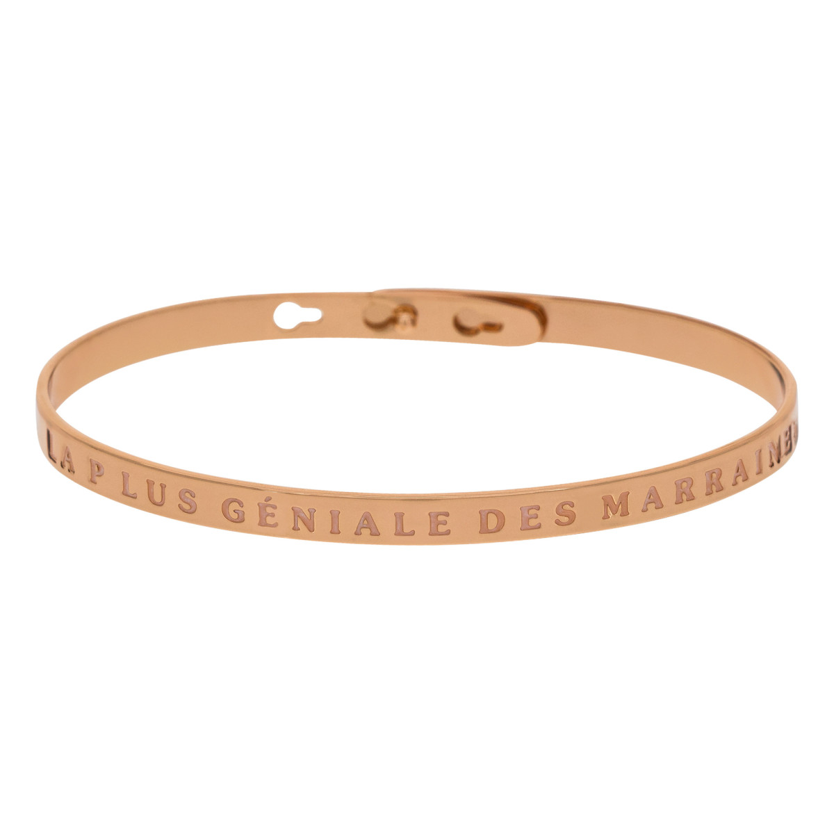Bracelet à message "La Plus Géniale des Marraines" Laiton rosé