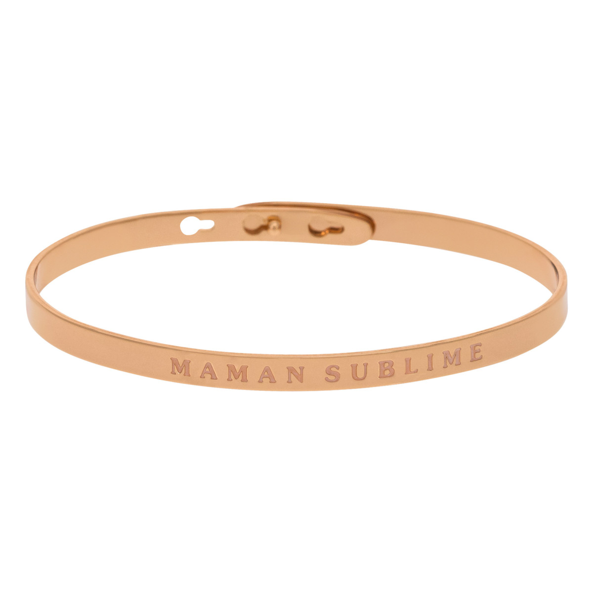 Bracelet Jonc à message Laiton rosé "MAMAN SUBLIME" Bracelet à message "Maman Sublime" Laiton rosé