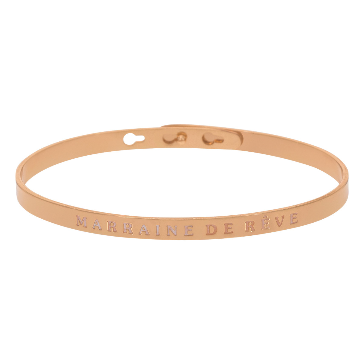Bracelet Jonc à message Laiton rosé "MARRAINE DE RÊVE" Bracelet à message "Marraine de Rêve" Laiton rosé