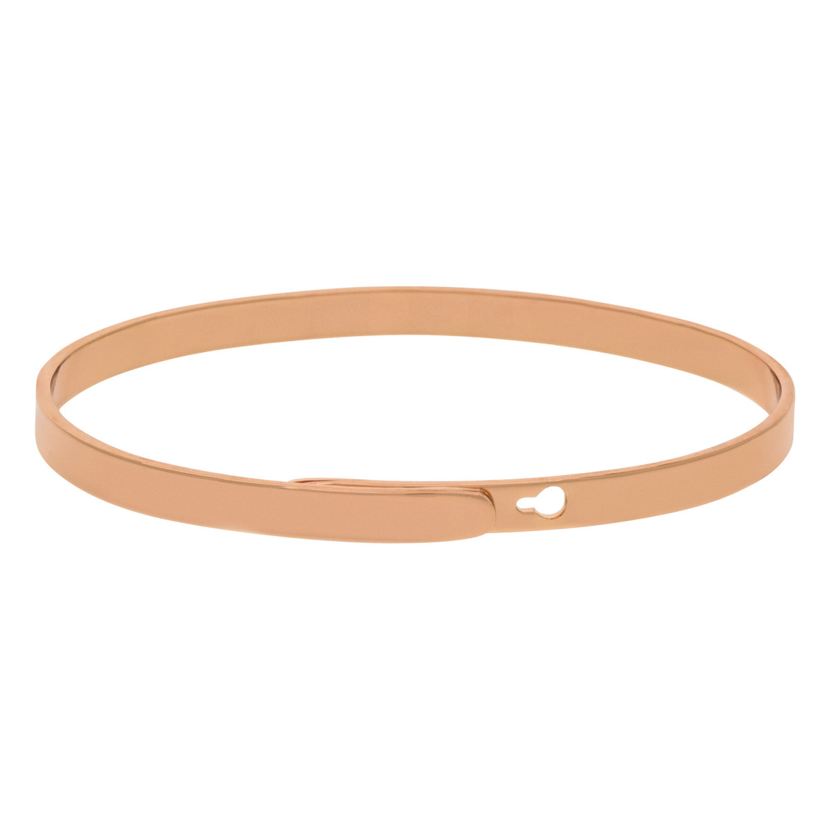 Bracelet Jonc à message Laiton rosé "PILE EN RETARD" Bracelet à message "Pile en Retard" Laiton rosé