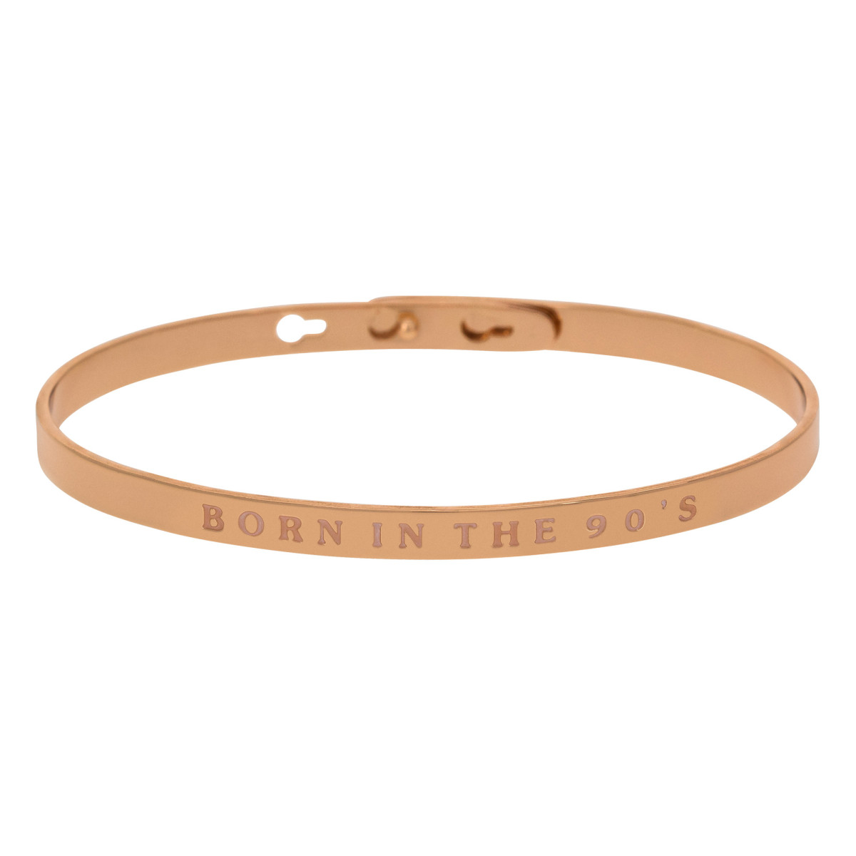 "BORN IN THE 90'S" bracelet jonc rosé à message