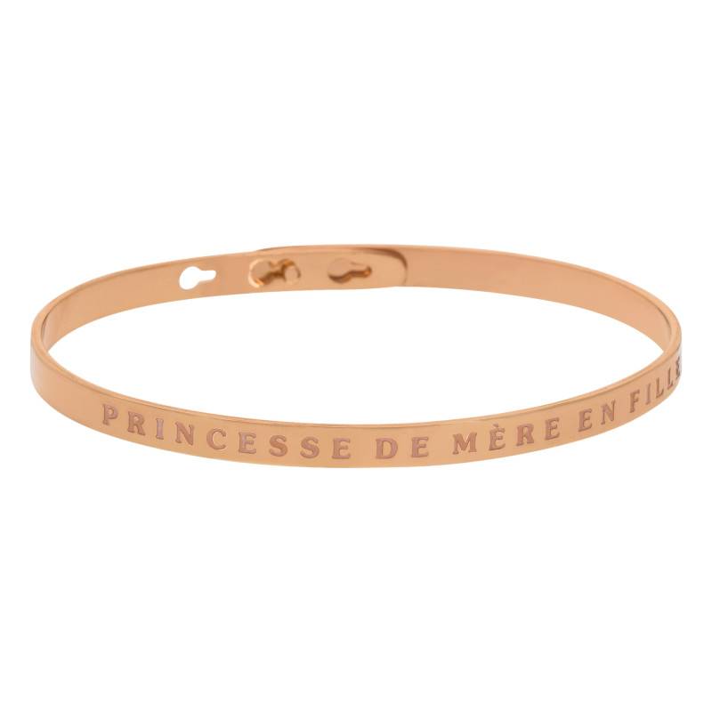 Bracelet Jonc à message Laiton rosé "PRINCESSE DE MÈRE EN FILLE" Bracelet Jonc à message Laiton rosé "PRINCESSE DE MÈRE EN FILLE"