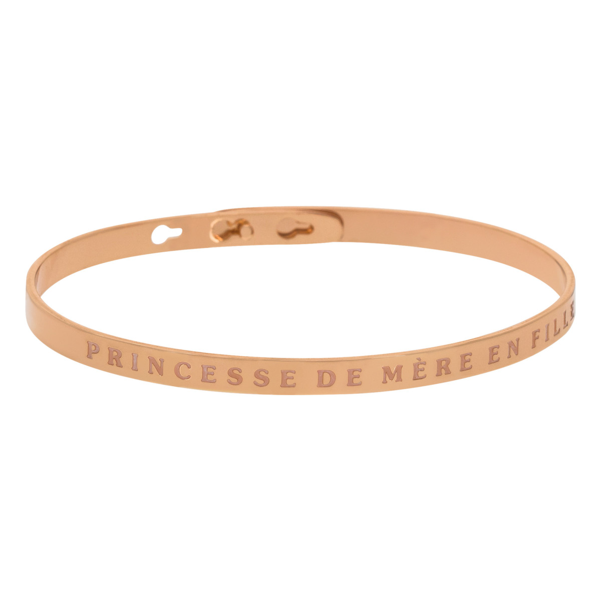 "PRINCESSE DE MÈRE EN FILLE" bracelet jonc rosé à message