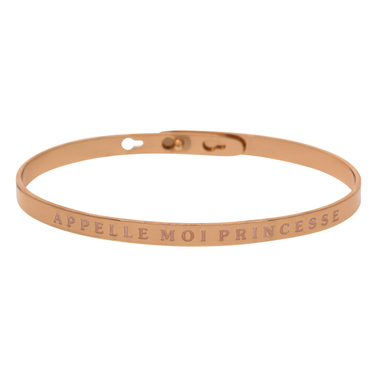 Bracelet Jonc à message Laiton rosé "APPELLE MOI PRINCESSE" Bracelet à message "Appelle Moi Princesse" Laiton rosé