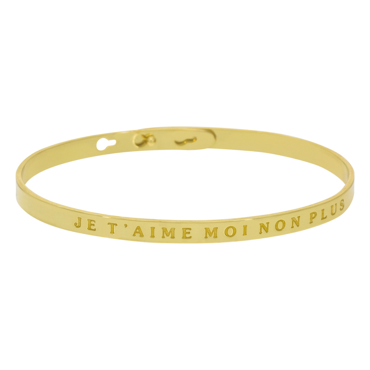 Bracelet Jonc à message Laiton doré "JE T’AIME MOI NON PLUS" Bracelet à message "Je t'aime Moi Non Plus" Laiton doré