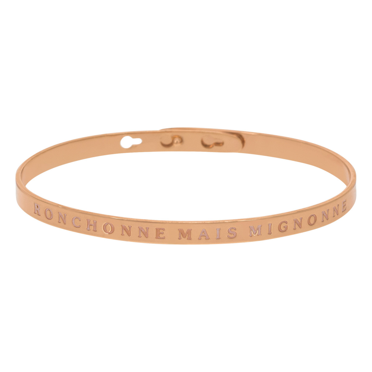Bracelet à message "Ronchonne Mais Mignonne" Laiton rosé